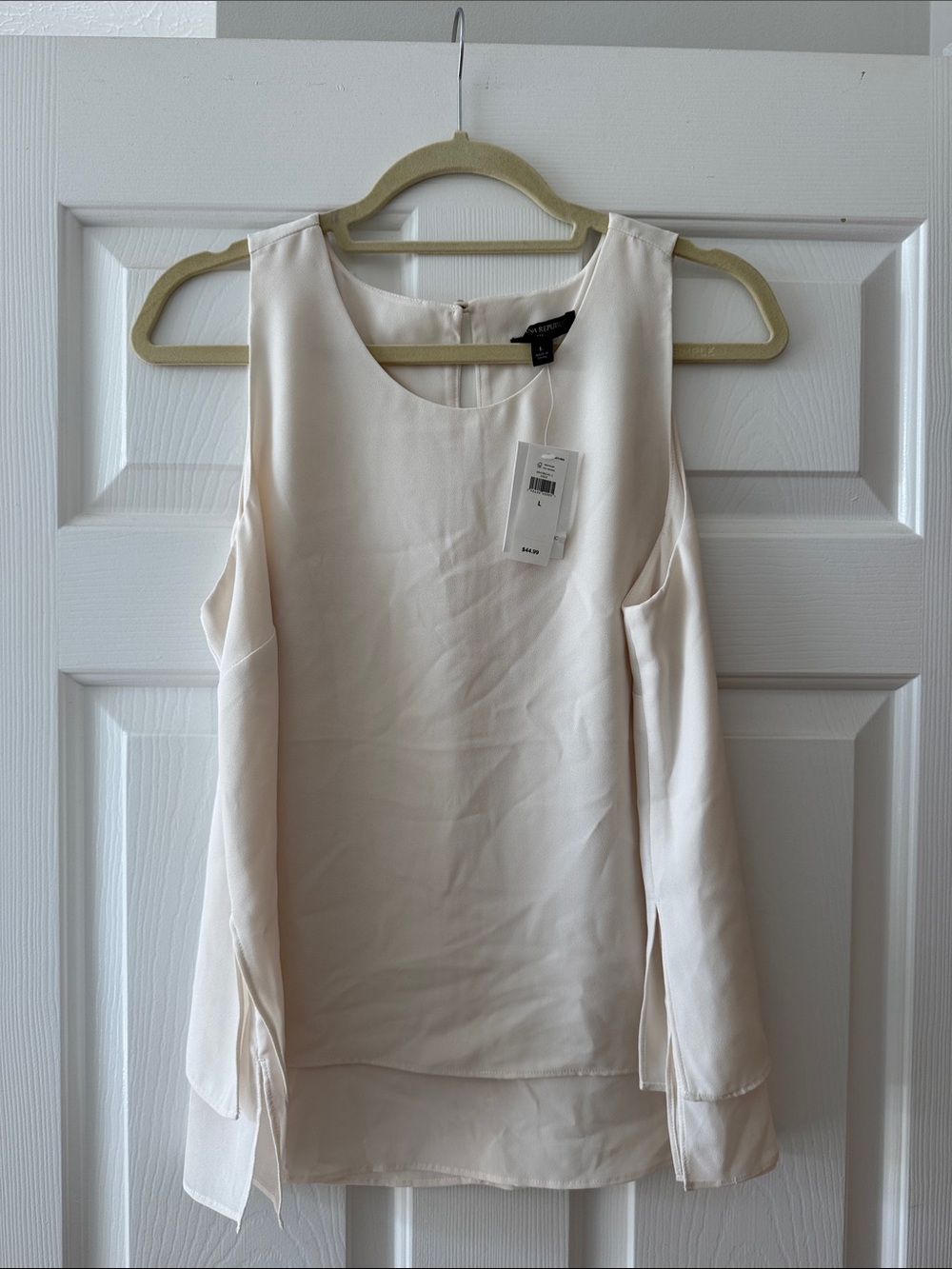 Banana Republic Factory Cream Sleeveless Layered Camisole